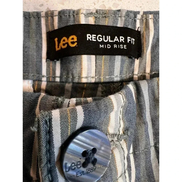 Lee mid rise stripe shorts regular fit 10 medium - Picture 1 of 11